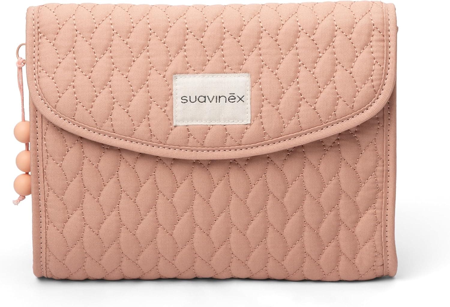 Suavinex, Neceser de tecido recém-nascido, tecido resistente, fecho de lapela com íman, impermeável, para organizar, ROSA, Tecido robusto, fecho de lapela com íman, impermeável