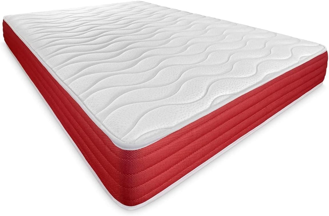 DUÉRMETE ONLINE - Colchão viscoelástico Lite reversível, firme e confortável, muito respirável, rosto inverno / verão, branco, 135 x 190 cm