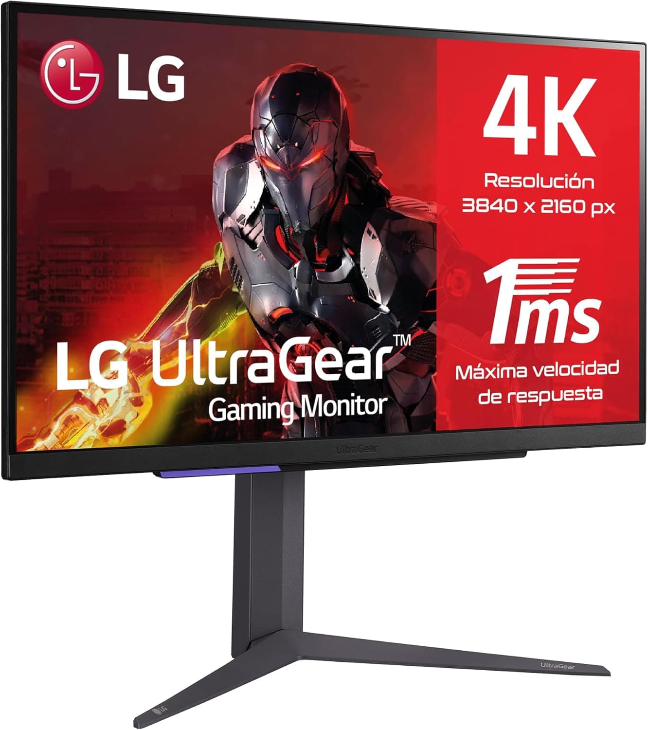 LG 27GR93U-B Monitor Gaming ultragear, 27", ecrã IPS: (3840 x 2160 px), 16:9, NVIDIA G-Sync, AMD FreeSync Premium, Hexagon Lighting, preto