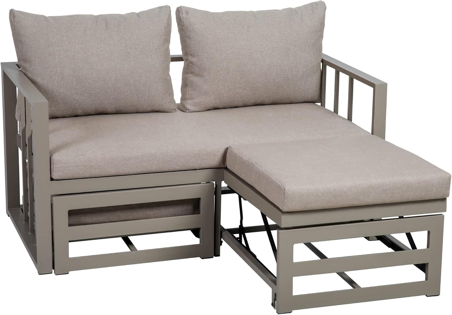 Greemotion Garden sofá multifuncional Nassau com banquinho, aprox. 134x63x74cm