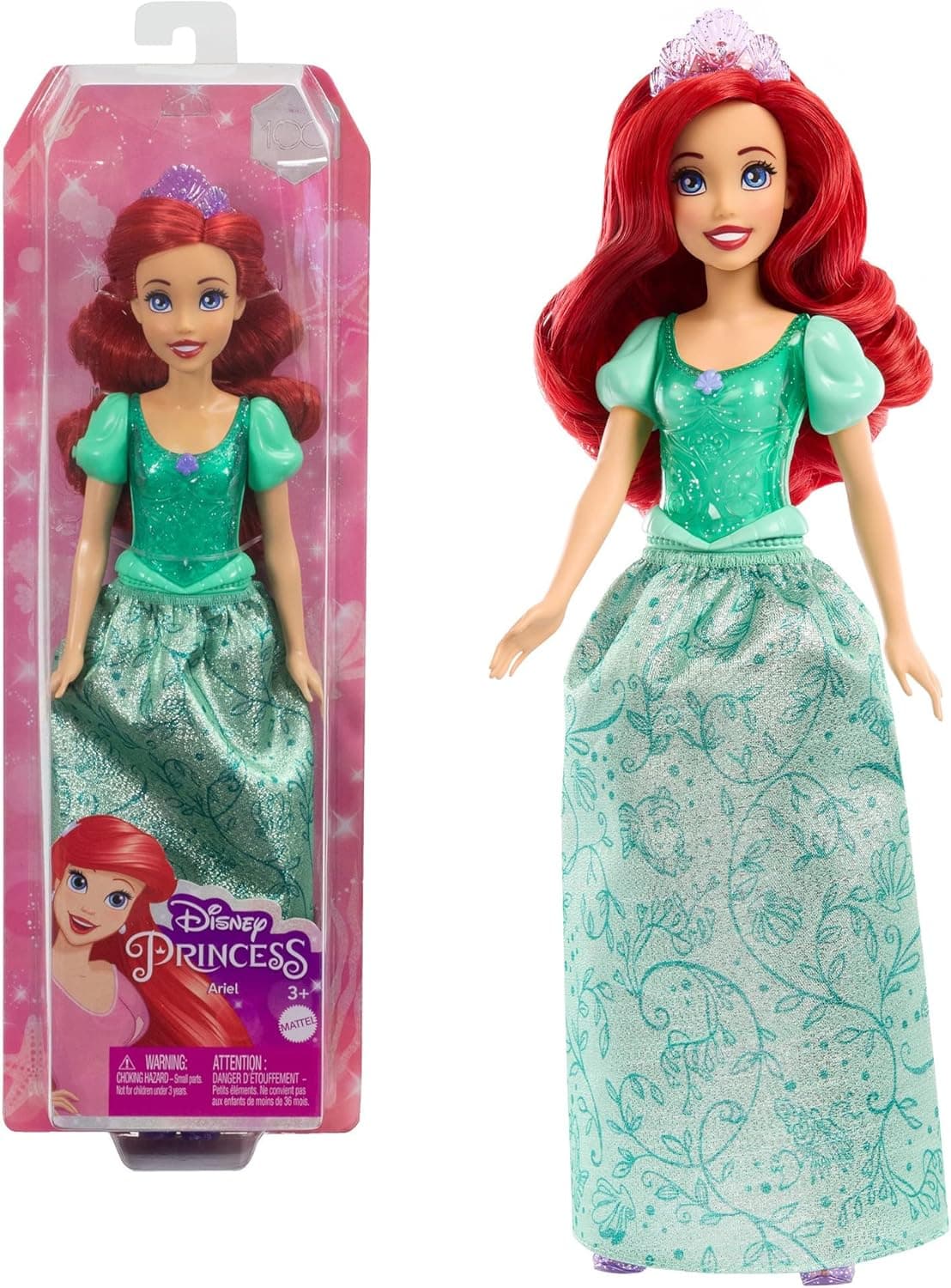 Mattel Disney Princess Ariel boneca princesa filme a pequena sereia, brinquedo + 3 anos (HLW10)
