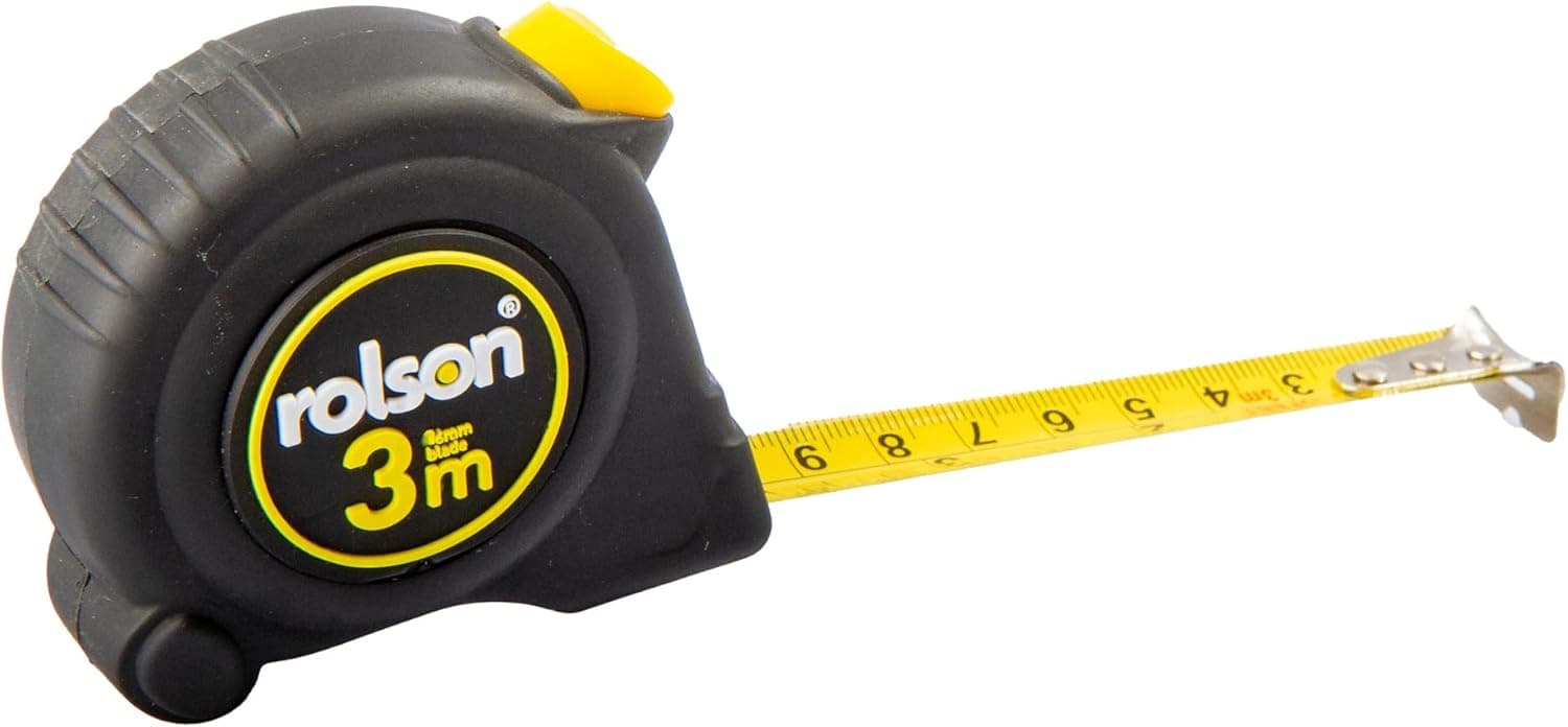 Rolson - Fita métrica (3 m x 16 mm), amarelo e preto