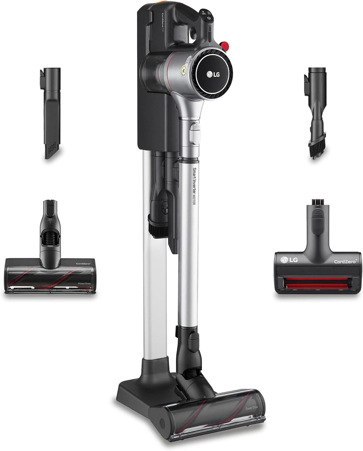 LG A9K-CORE2S Aspirador Kompressor de vassoura, 200 W de sucção, bateria dupla, sistema de compressão de pó, prateado