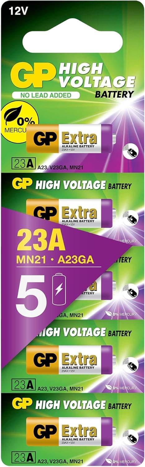 GP Extra | Pack de 5 pilhas alcalinas 23A 12V de longa duração