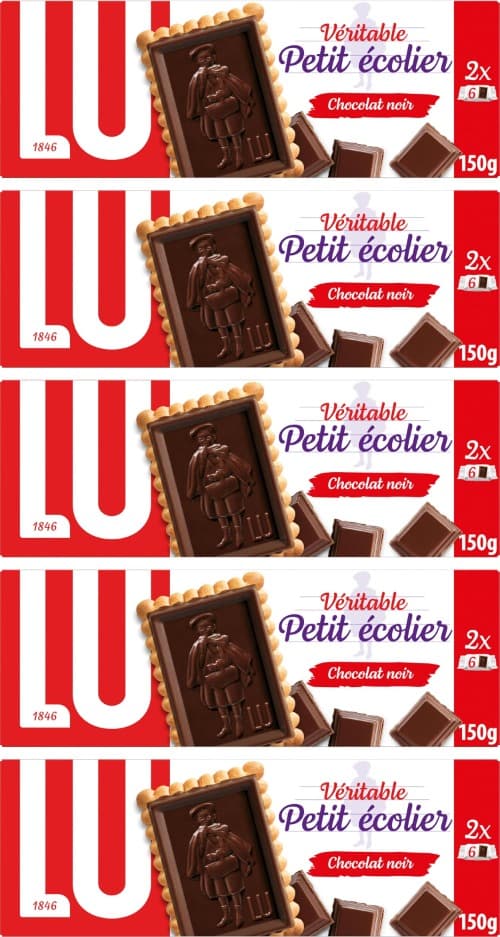 LU Petit Écolier bolachas com tablet de chocolate preto, 150 g