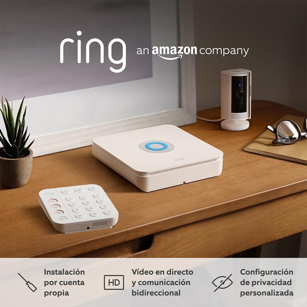 Ring Alarm S + Indoor Camera 2ª gen | Kit de alarme inteligente com câmara interior e controlo remoto