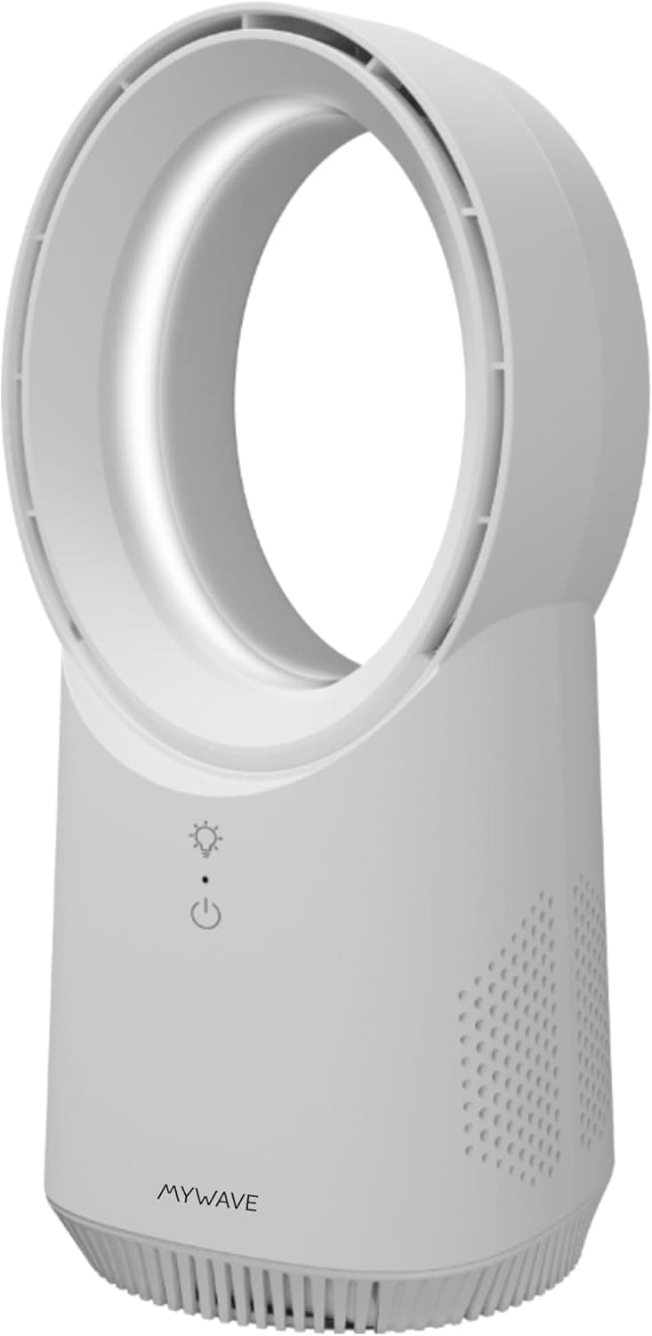 MY WAVE - Ventoinha sem pás silenciosa, cor Air | USB - Potência: 6 W | controlo tátil | bateria de 2200 mAh | Disponível em 6 cores | 30 x 13 cm | Funcionamento máximo de 2 horas