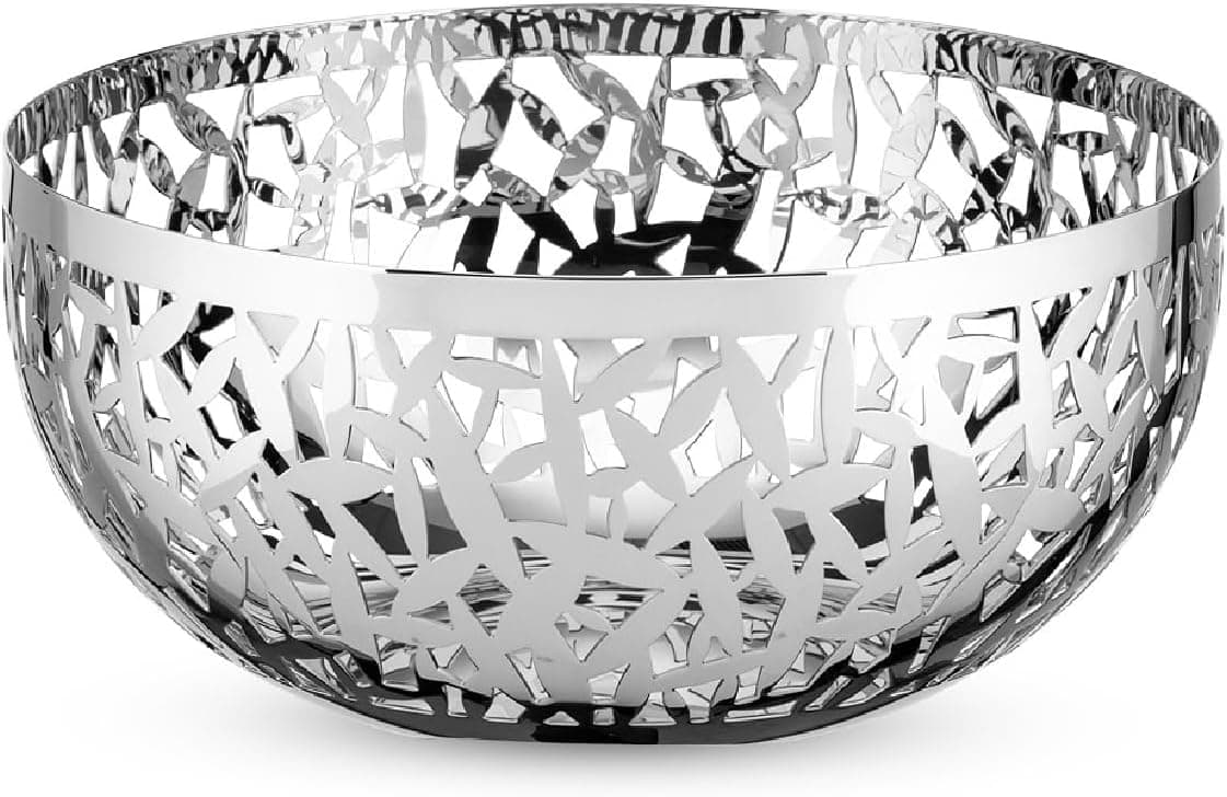 Alessi Cactus! MSA04/21 | Taça para fruta em aço inoxidável polido Ø 21 cm branco e preto