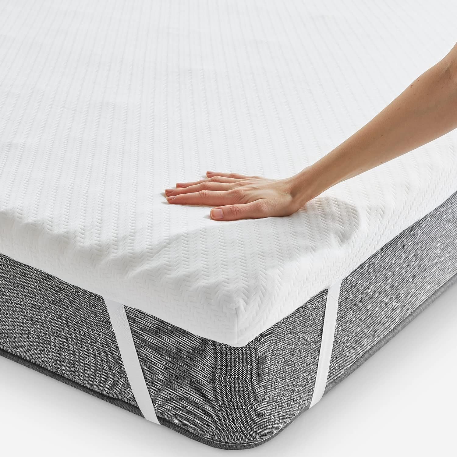 Pikolin Home - Topper viscoelástico de hotel multi-zonas, sobrecolchão de espessura de 7 cm, para cama de 90, removível e respirável,  90 x 190 cm