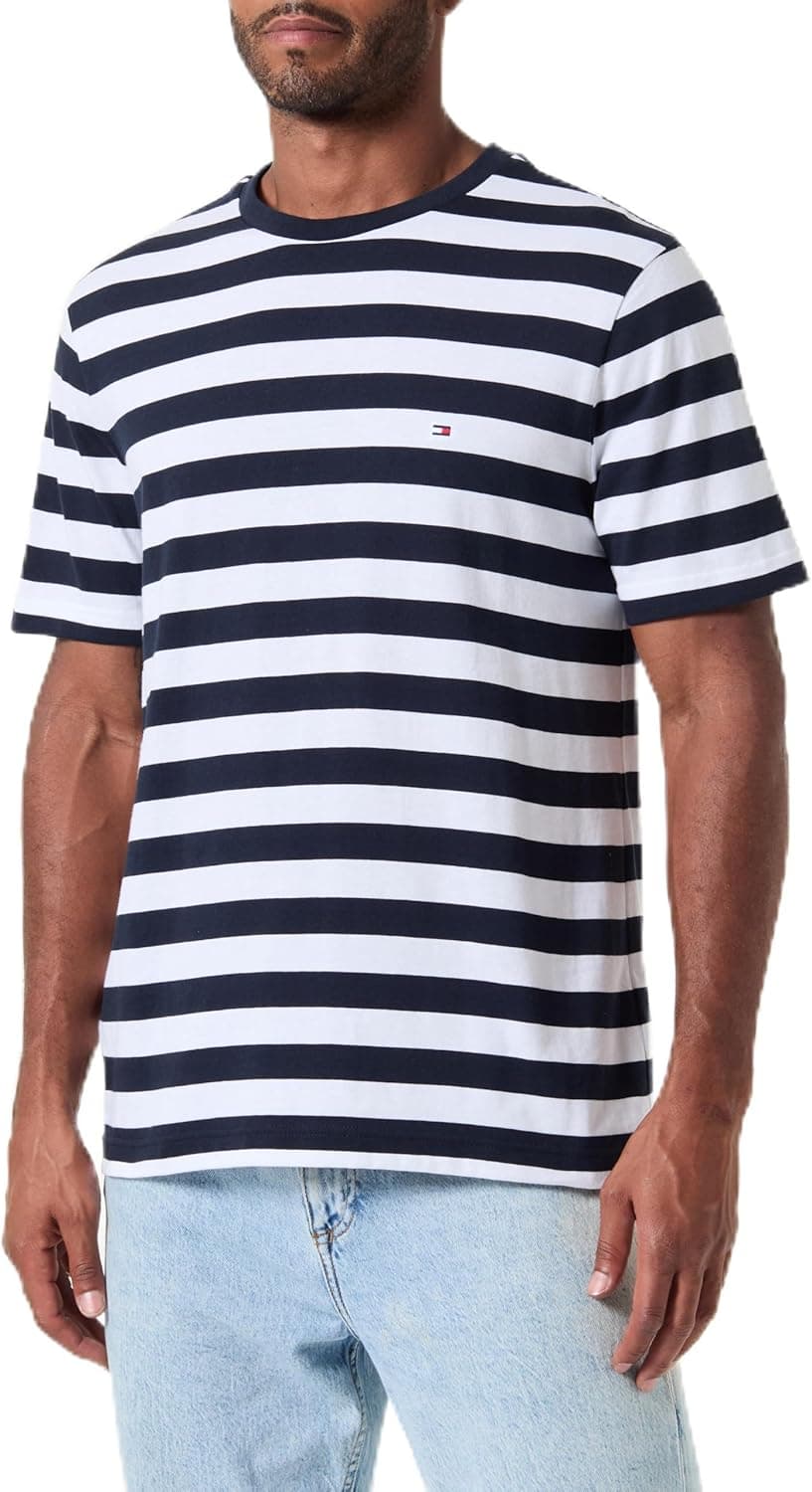 Tommy Hilfiger T-shirt para homem essencial regular fit com gola redonda