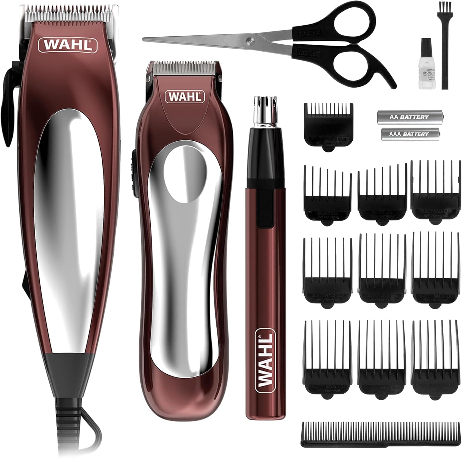 Wahl Home Pro Combo 3 em 1, conjunto de presentes para cortadores, máquina de cortar pelos para homem, máquina de barbear com fio, aparador de barba, recorte pessoal, conjunto de cuidados pessoais