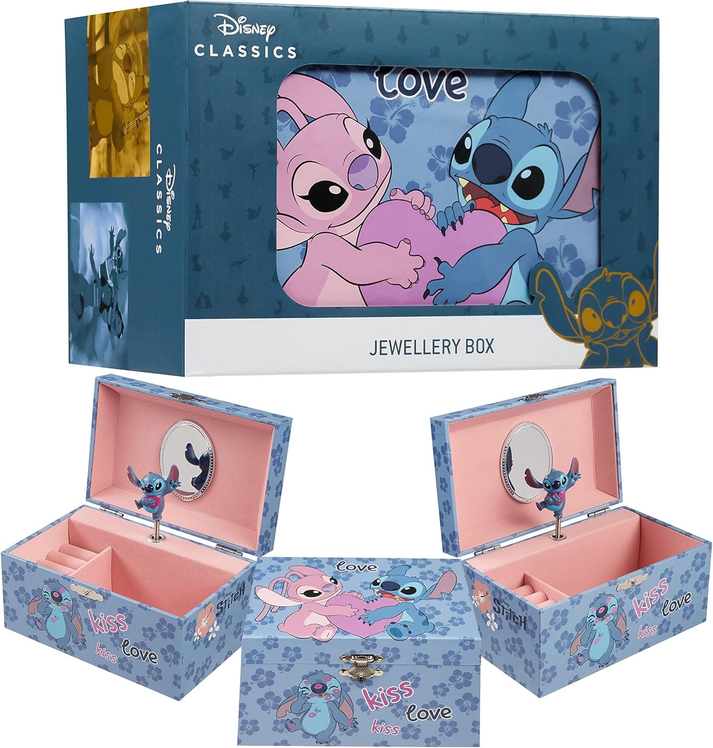 Disney Caixa de jóias musical para meninas - Stitch e Ângela