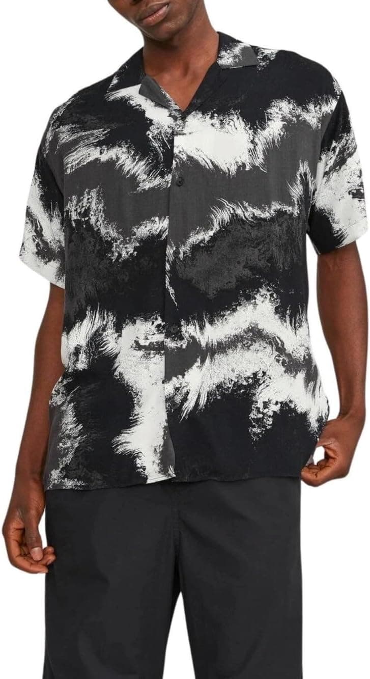 JACK & JONES Jcojeff AOP Resort Shirt SS Relax Camisa para homem