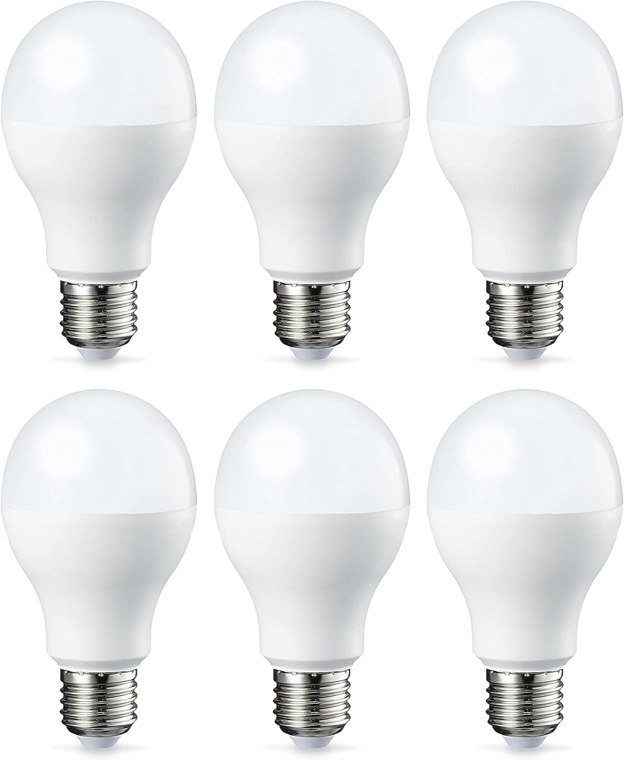 Amazon Basics E27 Edison | Lâmpada LED 13W luz branca quente, não regulável, equivalente a 100W, pack de 6