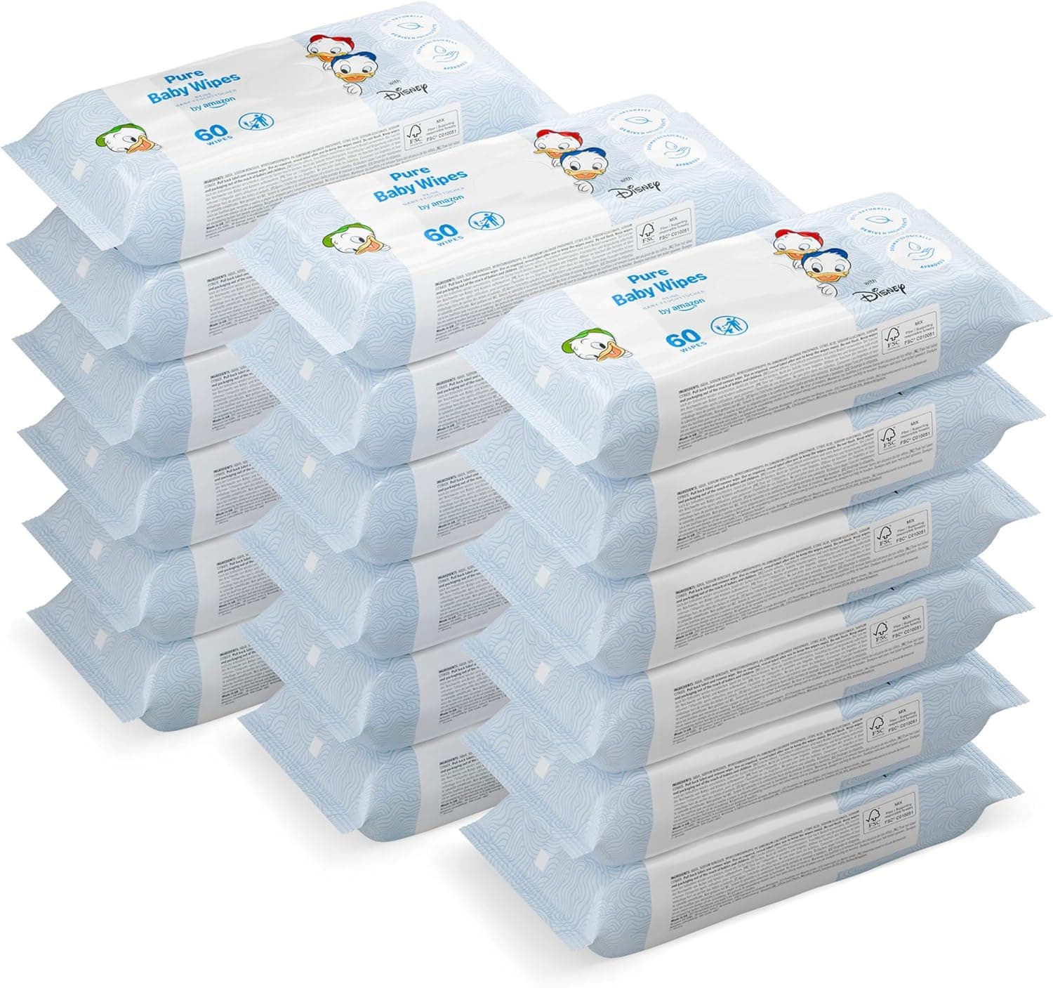 by Amazon Disney Pure | Toalhitas para bebé sem perfume 18 embalagens de 60 unidades
