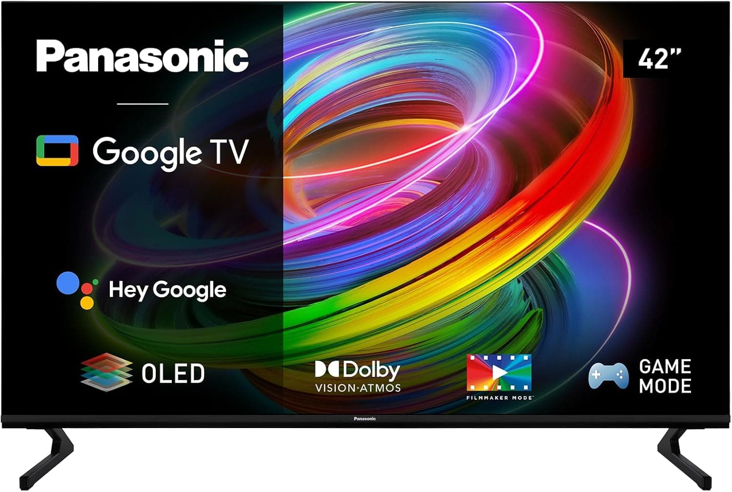 Panasonic TX-42MZ700E Smart 2023 TV OLED 4K Ultra HD de 42 polegadas, alta gama dinâmica (HDR), Dolby Atmos Dolby Vision, Android TV, Google Assistente, Chromecast, suporte de 2 pinas, preto