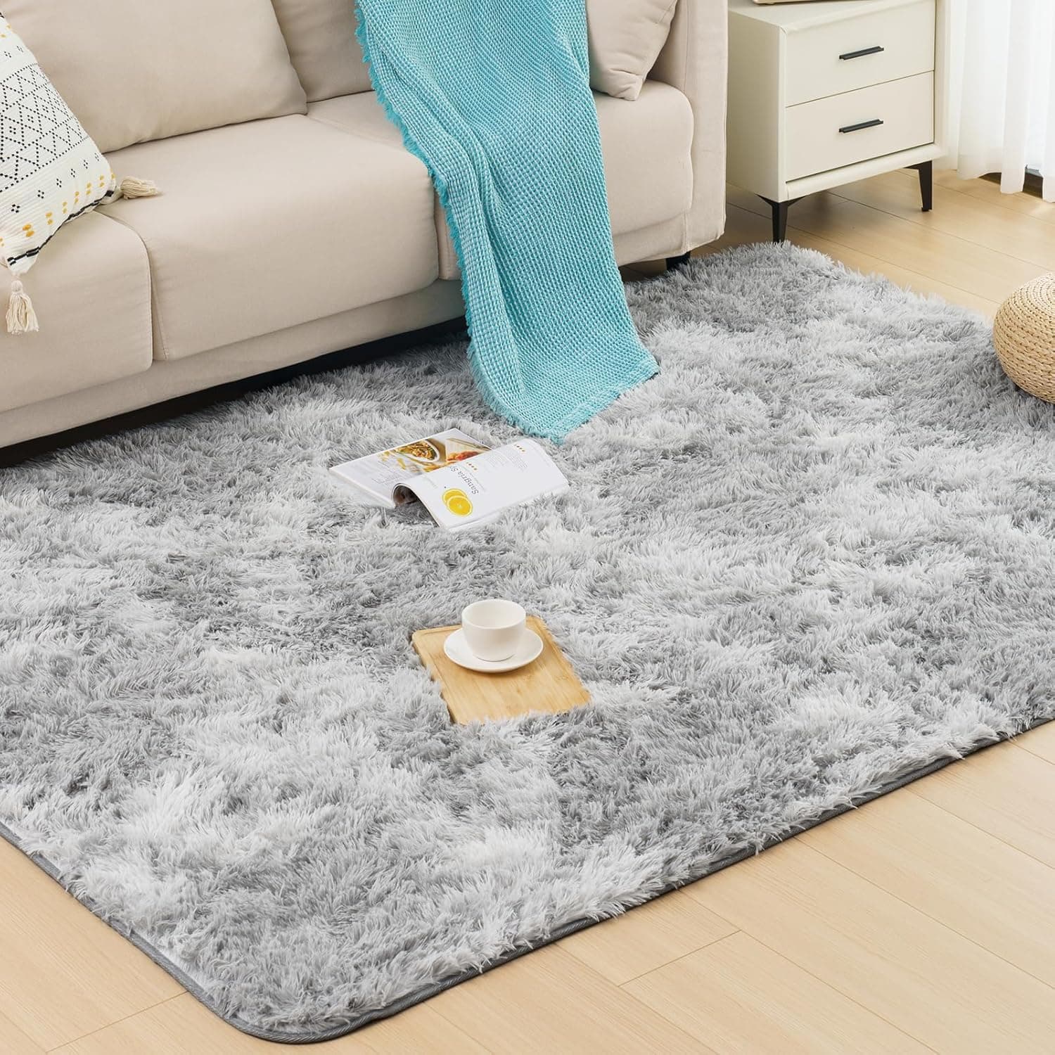 Vamcheer Long Pile Rug | Tapete de pelo alto lavável antideslizante para sala e quarto 160 x 230 cm
