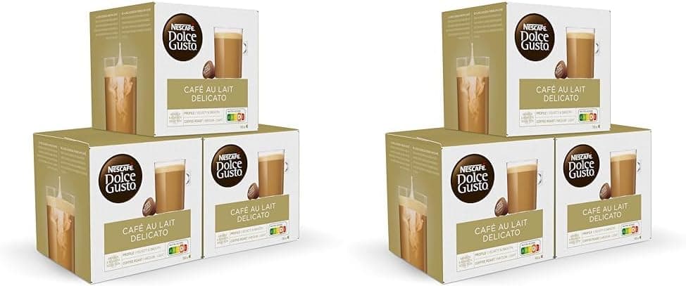 Dolce Gusto NESCAFÉ Café com Leite Delicato – Pack 2 x (3 x 16) Cápsulas – Total: 96 Cápsulas