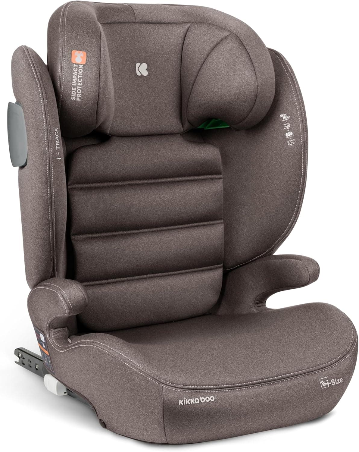 KikkaBoo i-Size i-Track, cadeira de carro, 15 - 36 kg, grupo 2/3, ISOFIX, proteção SPS lateral, 12 posições apoios de cabeça, cadeira automóvel infantil, bege