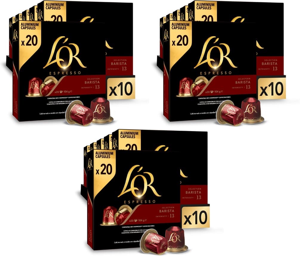 L'OR Espresso cápsulas de café barista | intensidade 13 | compatíveis Nespresso (R), 600 cápsulas