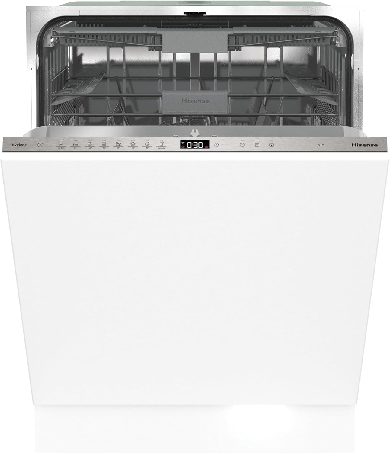 Hisense HV673B60 Máquina de lavar louça, 60 cm, encastrado, classe B, capacidade de 16, conectividade Wi-Fi, 3 níveis de lavagem, entrada de água quente, lavagem rápida de 15 ', integrada