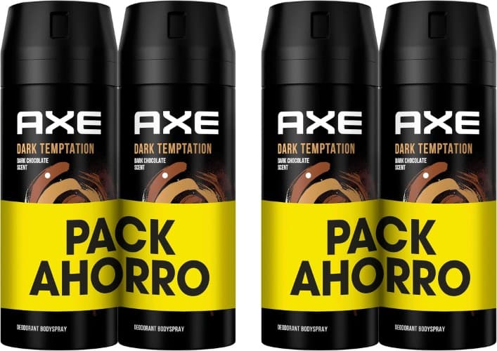 Axe Dark Temptation, Desodorante anti-transpirável, 150 ml x 4