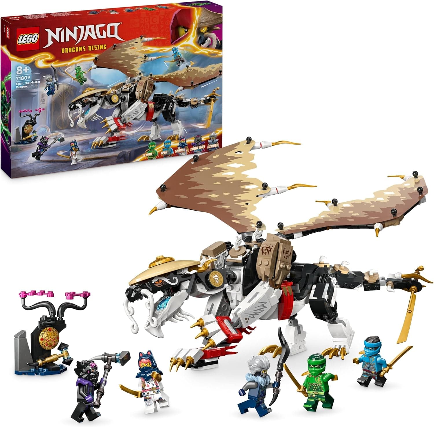 LEGO NINJAGO Dragão Mestre Egalt | Brinquedo de construção com 5 minifiguras de ninjas para crianças a partir dos 8 anos