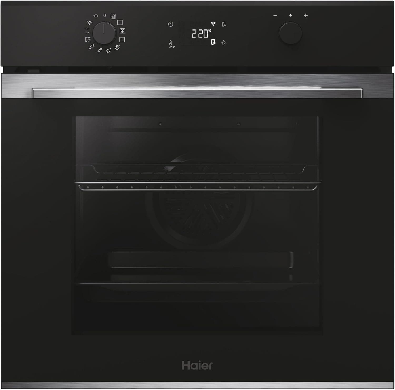 Haier ID Series 2 H6 ID2P5B3YTX | Forno multifunções pirolítico e hidroclítico com conectividade WiFi, 12 funções, visor tátil, capacidade 78L, preto e inox