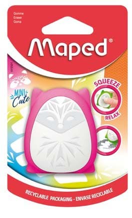 Maped - Material escolar - Borracha de apagar Squeeze Mini Cute - Design Lúdico com forma atraente - Pressionar para diferentes efeitos relaxantes