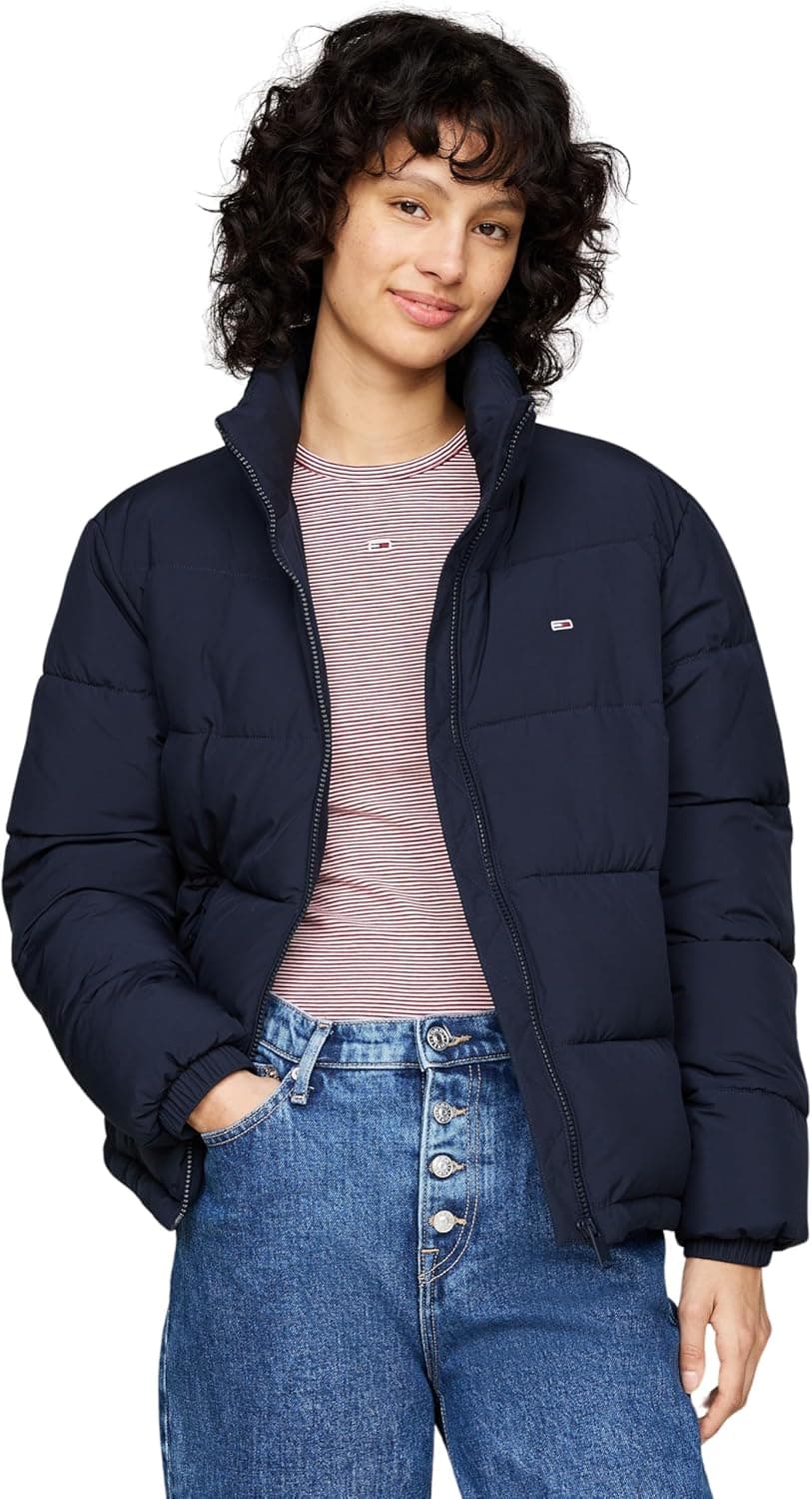Tommy Jeans Casaco acolchoado para mulher Essential Puffer com gola alta