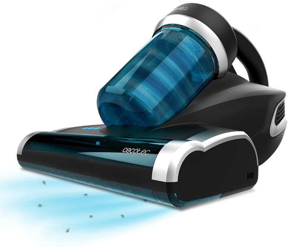 Cecotec Aspirador de colchão e tapeçarias Conga 7000 Mattress. 700 W, 12 kPa, inclui luz UV UV-C, tecnologia com escova motorizada para remover ácaros, tecnologia de ar quente