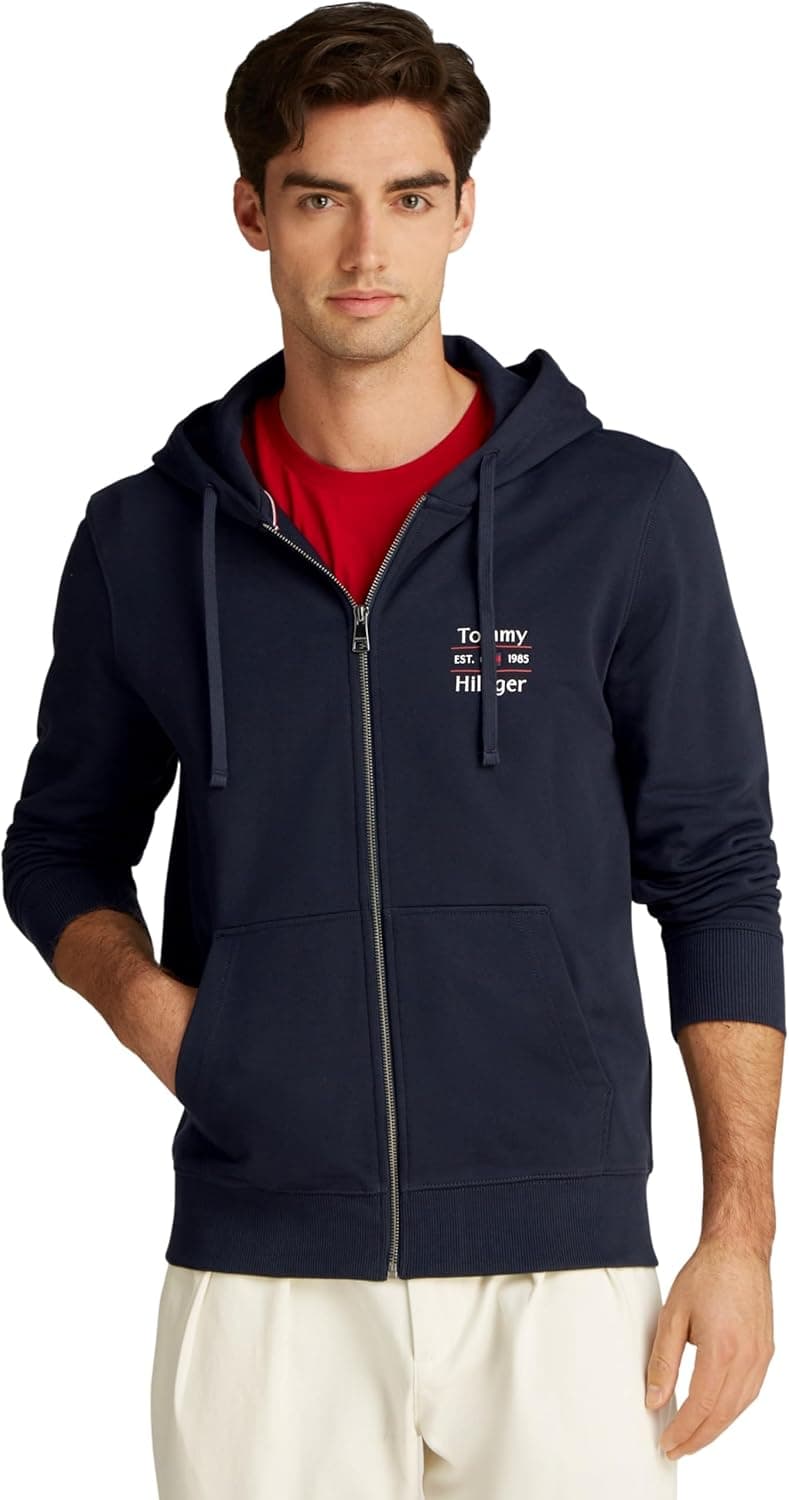 Tommy Hilfiger Hoodie com fecho de correr homem Stack com capuz 