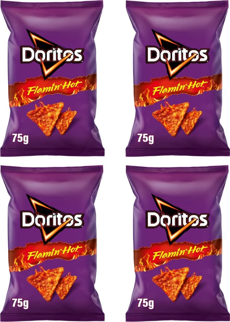 Doritos Flamin Hot | Snack de milho picante, 75 g x 4