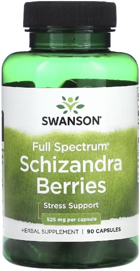Swanson Full Spectrum® SCHIZANDRA BERRIES - 525 MG | extrato de bagas de Schisandra | suplemento de espectro completo para bem-estar e vitalidade - 90 cápsulas