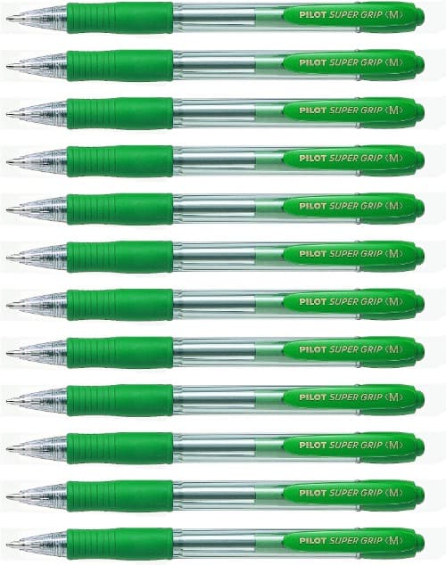 Pilot Super Grip Caneta de ponto médio - verde - (caixa de 12 unidades)