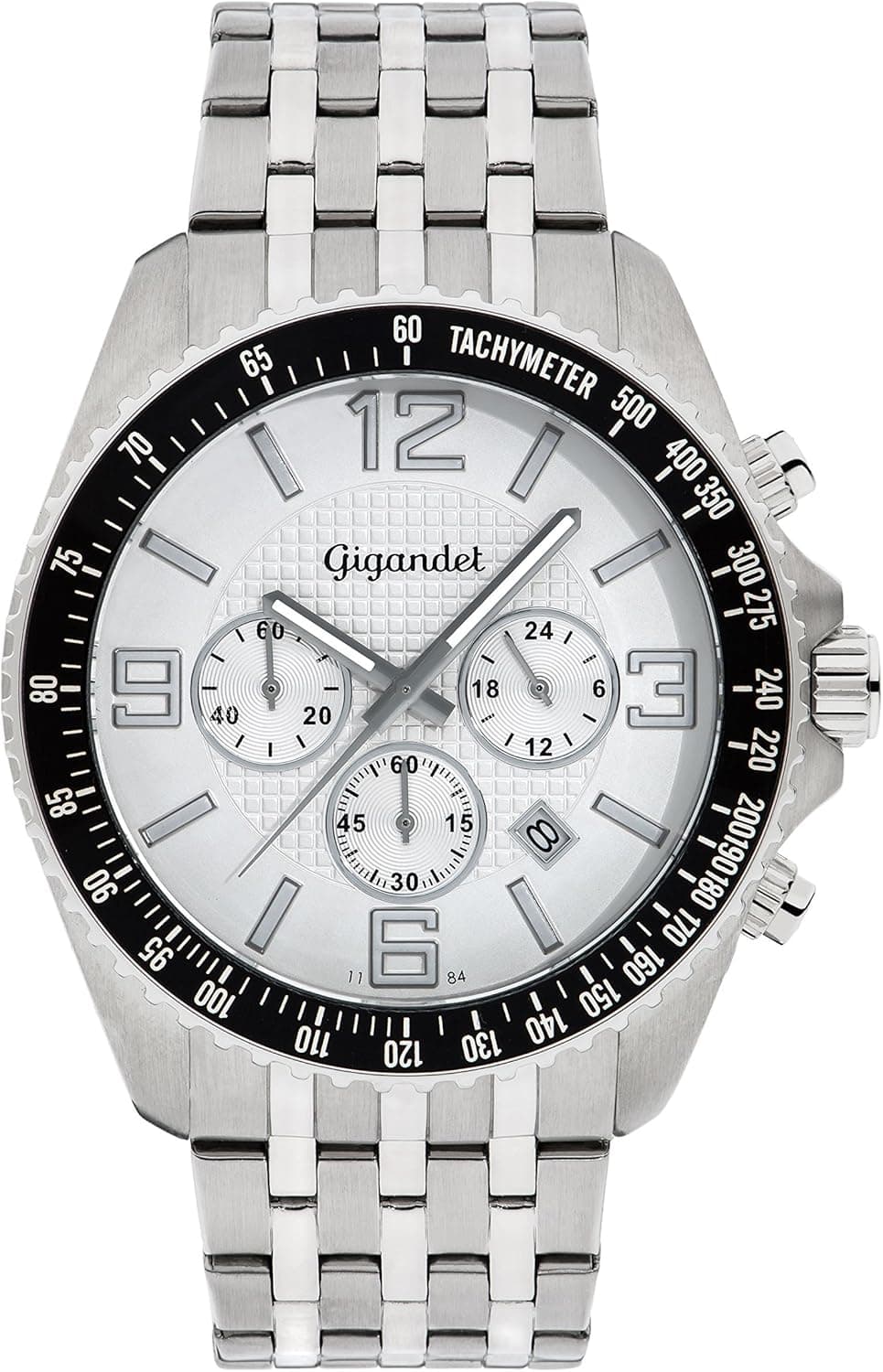 Gigandet Relógio para homem cronógrafo quartzo analógico com pulseira de aço inoxidável Fast Track G12-001, Prata, Fast Track