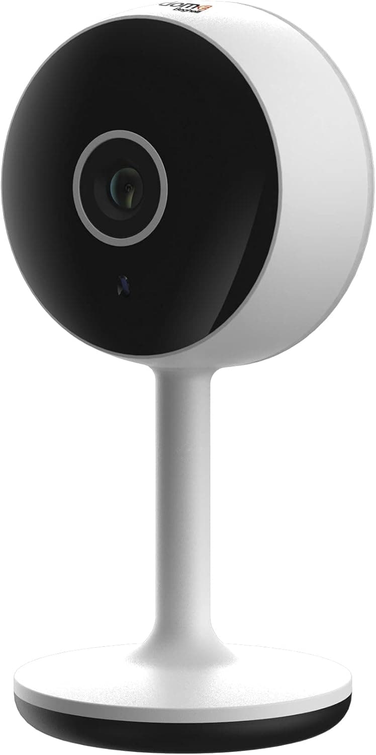 Beghelli - Câmara WiFi interior Full HD, câmara de vigilância Dom-e, sensor de movimento, visão noturna de 10 m, controlo de smartphone, áudio bidirecional, rotação orientável, 1 unidade