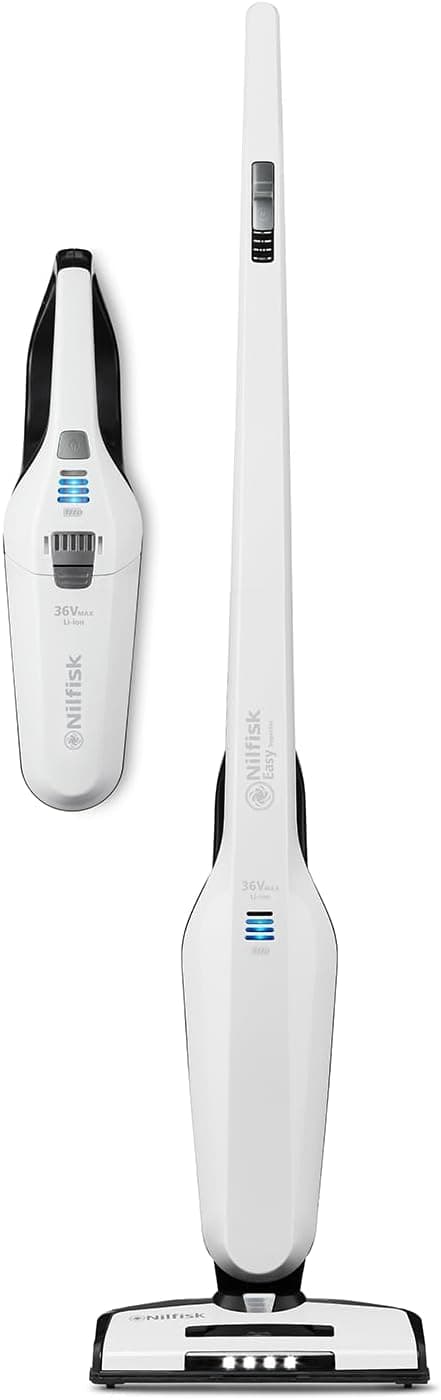 Nilfisk Easy 2 in 1 | Aspirador vertical sem fios e portátil para chão e tapetes