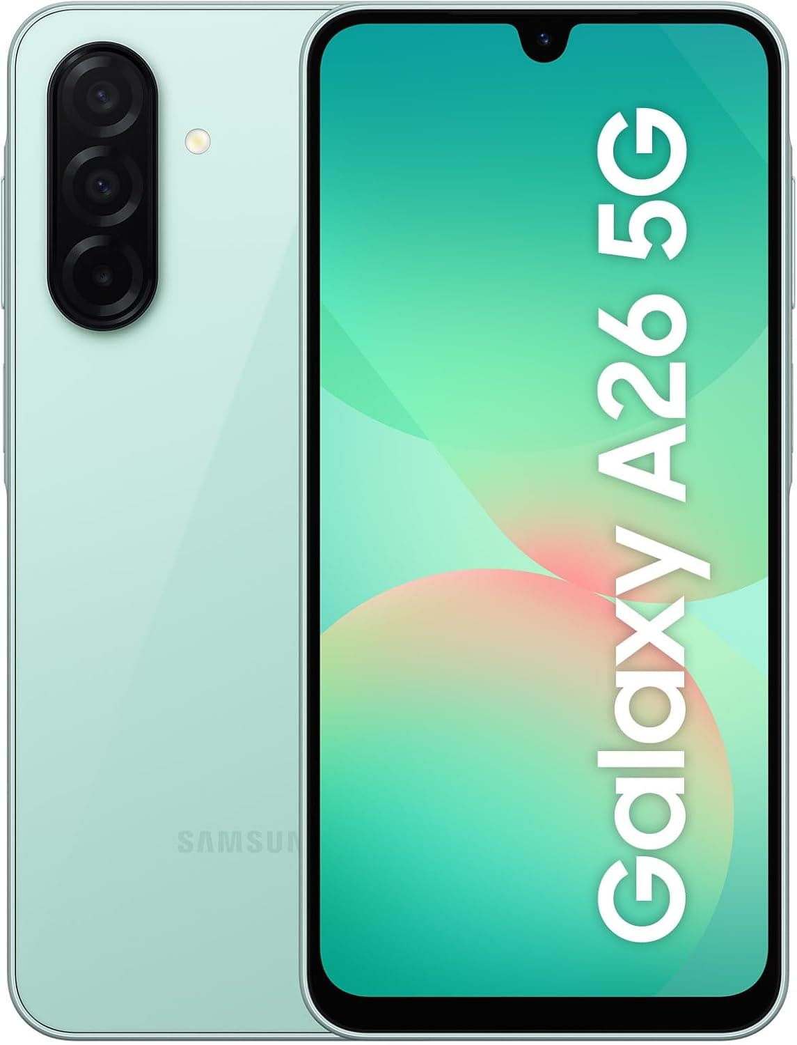 Samsung Galaxy A26 5G 128 GB Telemóvel, inteligência incrível, 6 GB RAM, 50 MP câmera, hortelã, garantia do fabricante 3 anos + 1 ano extra
