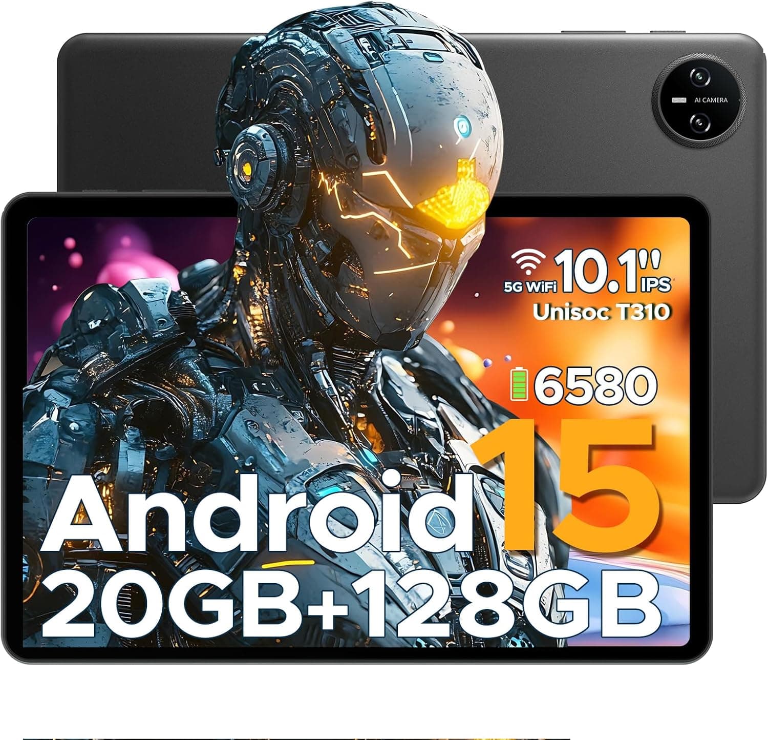 DOOGEE Tab A9 Pro Android 15 Tablet 10 Pulgadas, 20GB RAM+128GB ROM/2TB TF MAX, HD IPS Pantalla, 6580mAh Batería, Tablet WiFi5 2.4/5GHz/8MP+5MP/Facial ID/GMS/BT5.0/3.5mm Jack