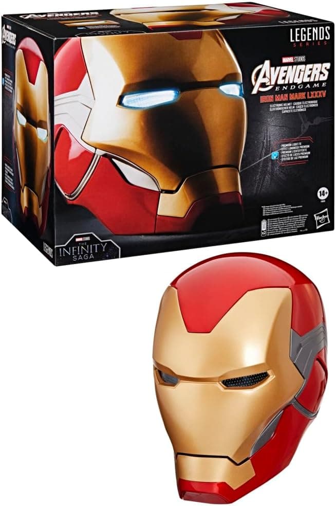 Avengers Marvel Legends Series, capacete eletrónico premium do Homem de Ferro com efeito de luz, Endgame, artigo para dramatização de adultos