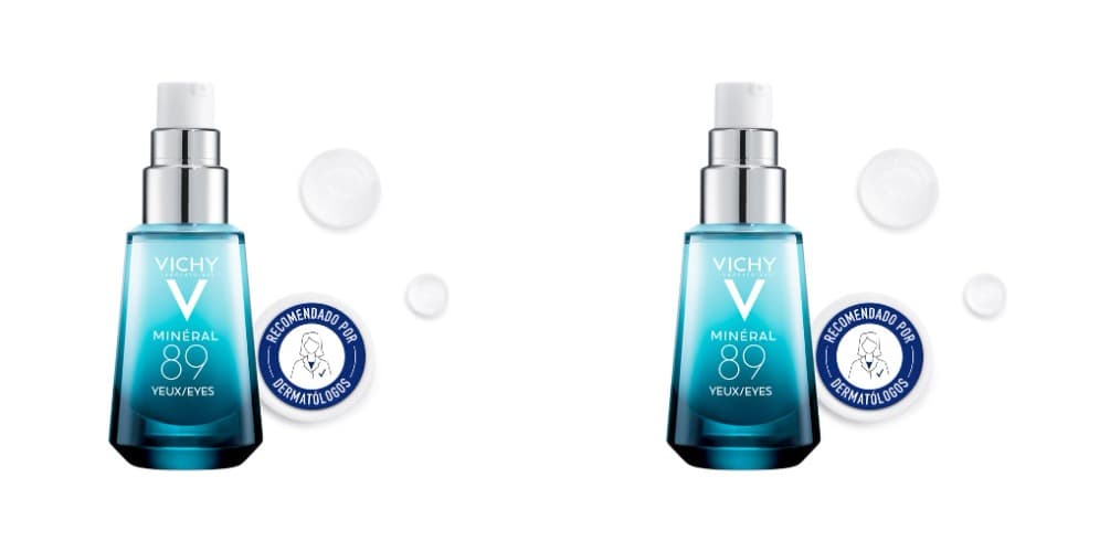 Vichy Reparador fortificante, contorno de olhos, adequado para olhos sensíveis, combate bolsas e orelhas, regenera, hidratação e calma, mineral 89, 15 ml