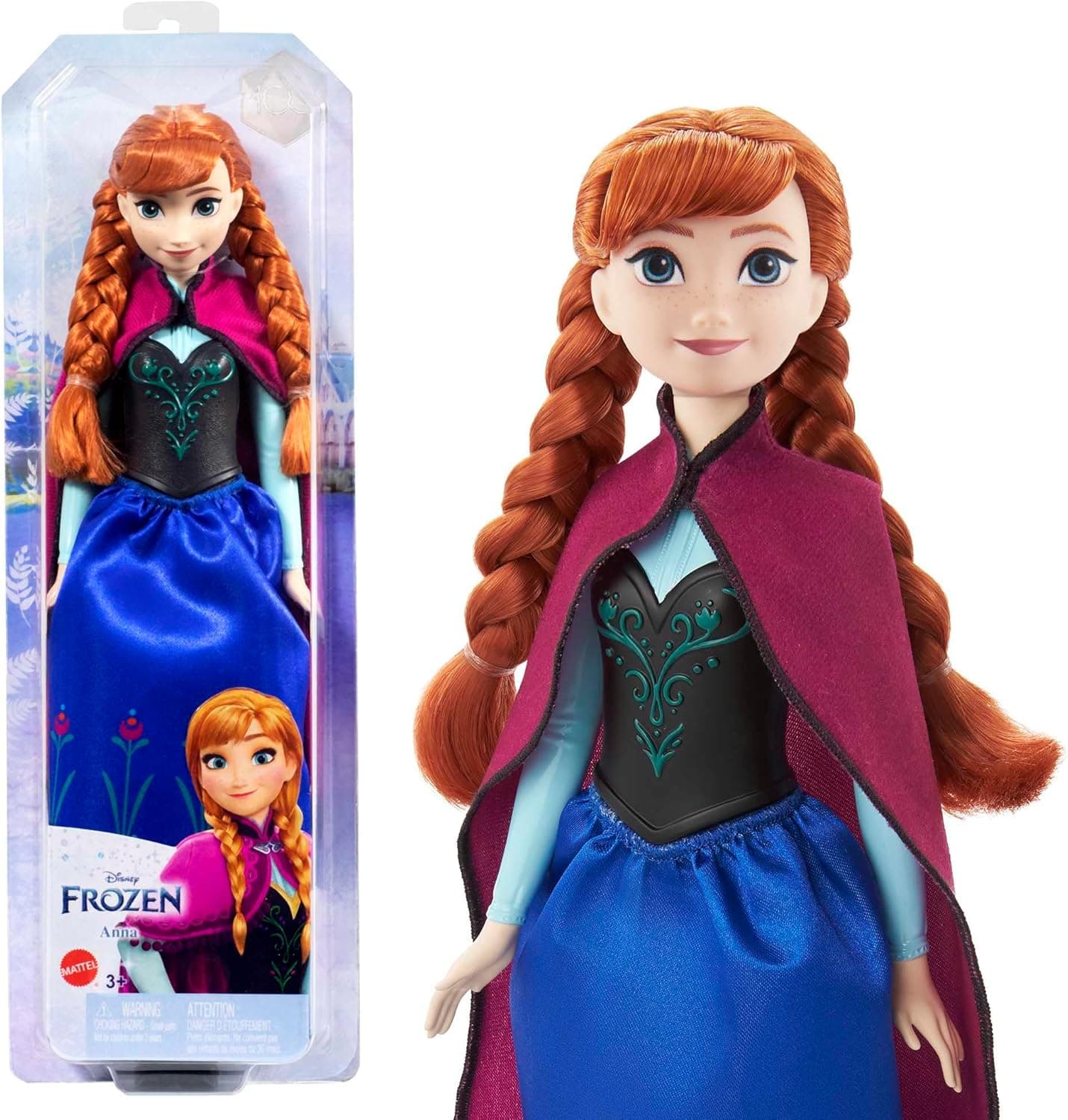Mattel Disney Frozen 2 Anna viajante boneca com visual de viagem, brinquedo + 3 anos (HLW49)
