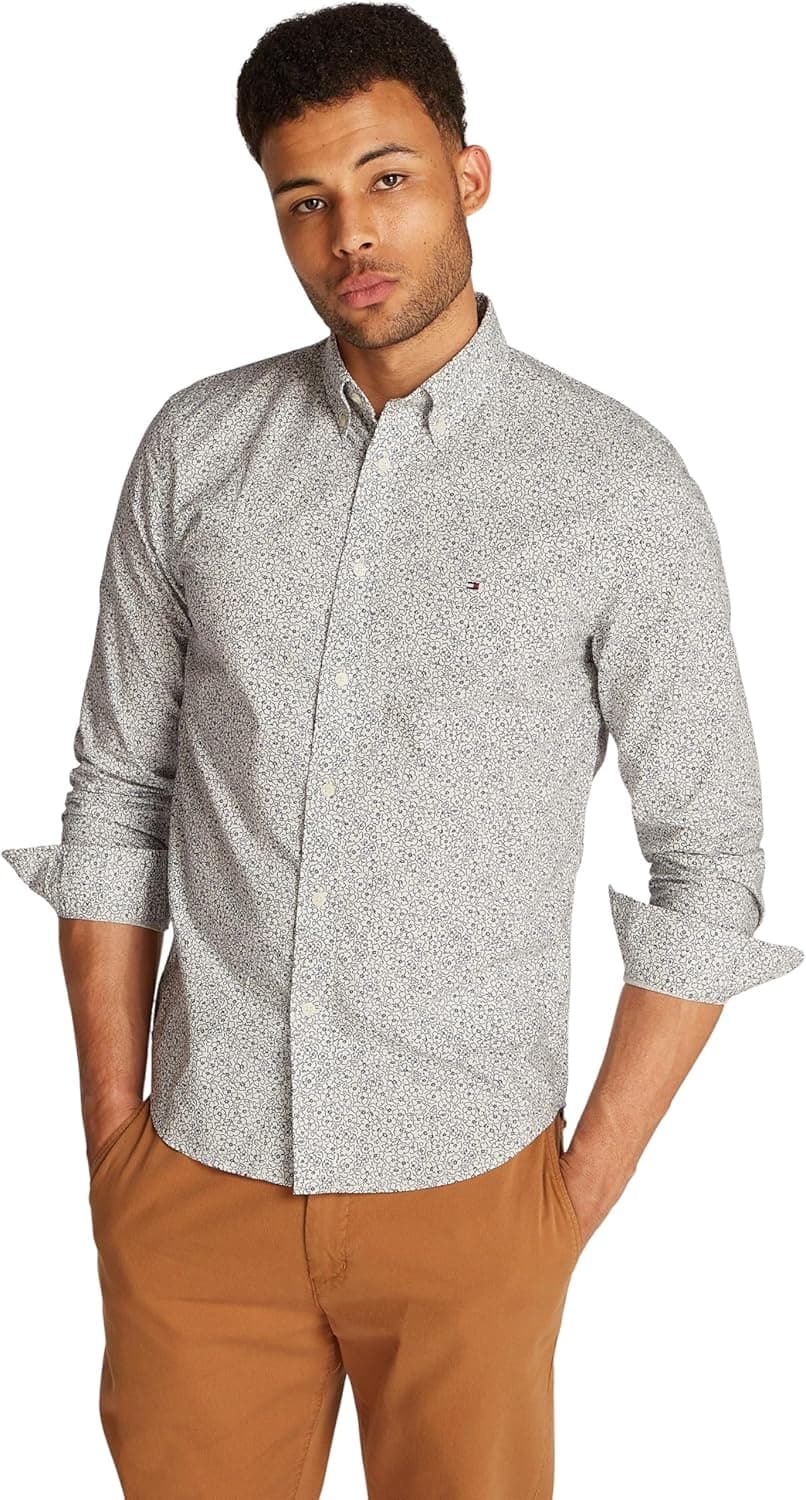 Camisa de Popelina de Algodão para Homens Tommy Hilfiger