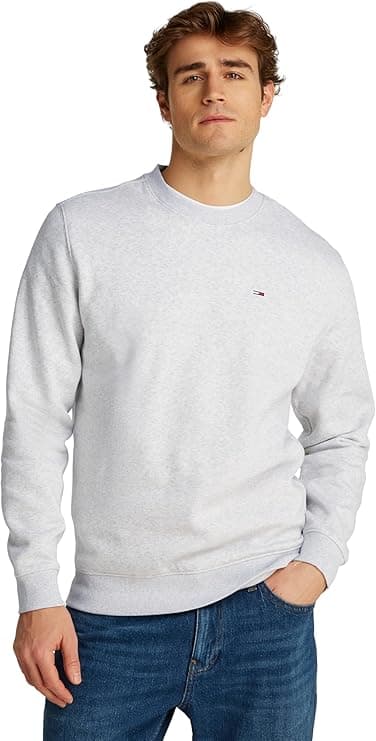 Tommy Jeans Camisola de homem regular Fit Flag Fleece com gola redonda
