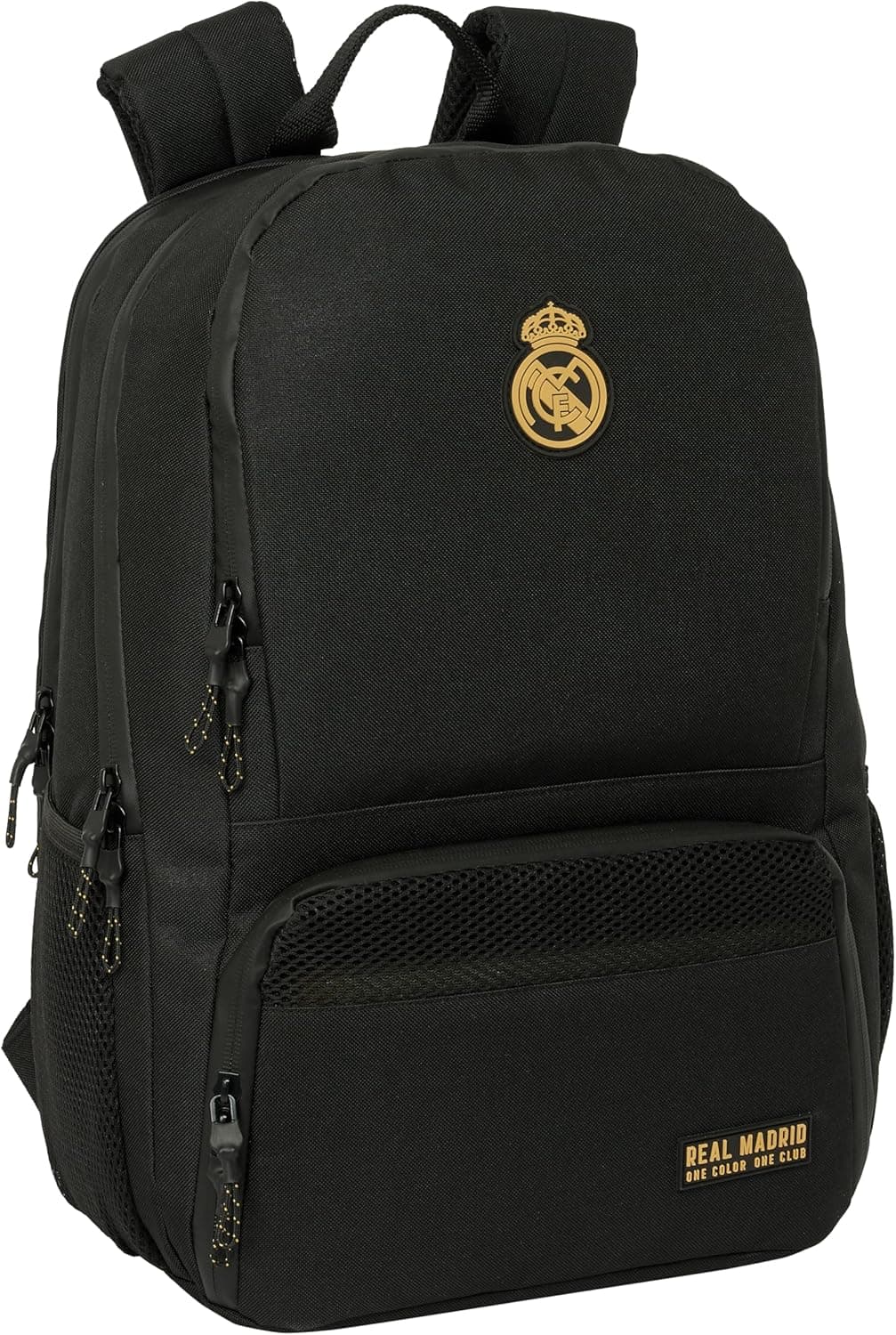 safta Unissexo Kids M510 Real Madrid 3rd Equipment Padel Backpack, Sports Backpack, ideal para diferentes idades, confortáveis e versáteis, qualidade e resistance, 30 x 17 x 42 cm, preto