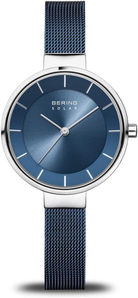 BERING 14631 | Relógio de quartzo feminino em aço inoxidável com bracelete milanesa e vidro de safira