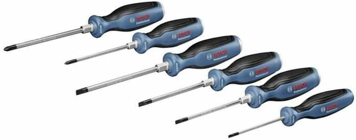 Bosch Professional - Conjunto 6 chaves de fendas, Torx (pontas T10, T20, T25, T30, T40, T75, aço S2, em caixa com bandeja de L-BOXX)