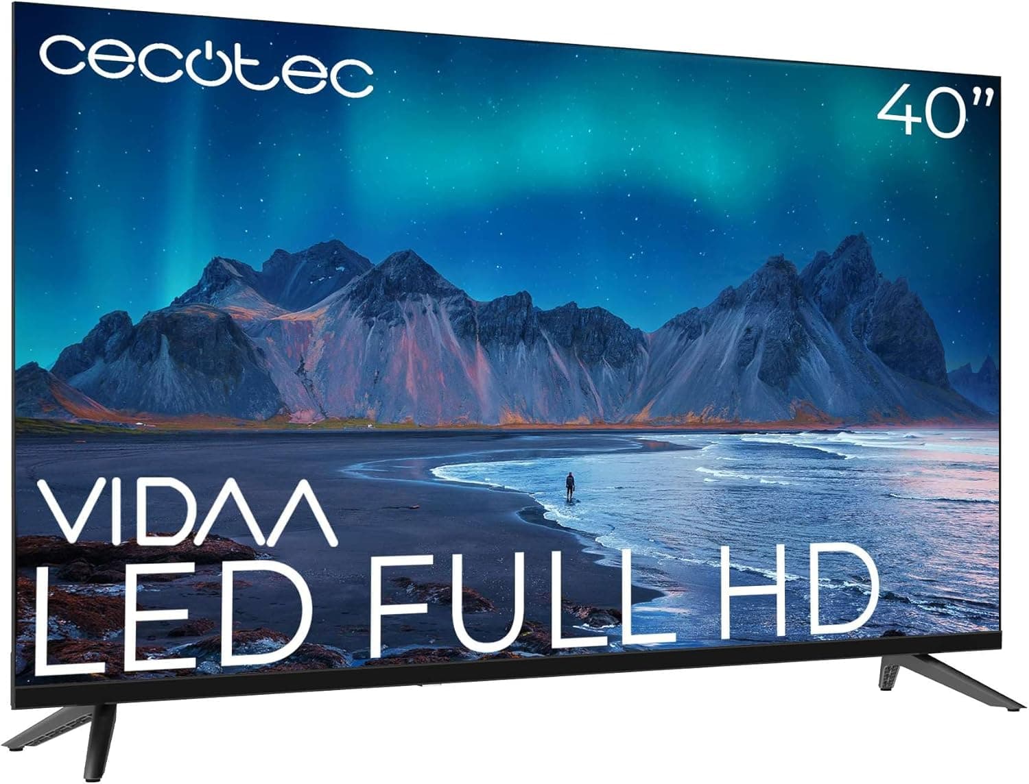 Cecotec ALF50040 | Smart TV LED 40'' Full HD com WiFi Dolby Audio Chromecast 3 HDMI e 2 USB