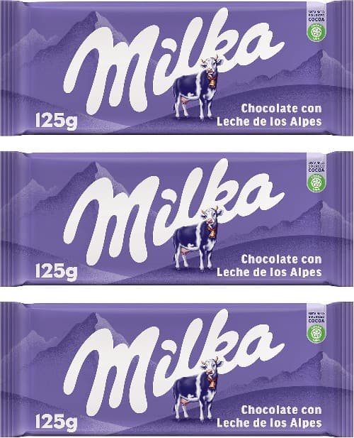 Milka Tablet de chocolate com leite dos Alpes 125 g x3